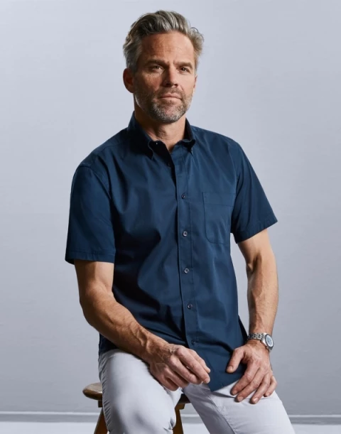 Koszula męska z krótkim rękawem Twill Russell