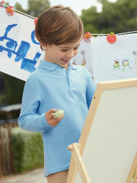 Koszulka dziecięca polo 65/35 z długim rękawem Fruit of the Loom