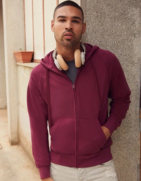 Bluza męska z kapturem i zamkiem Lightweight Fruit of the Loom